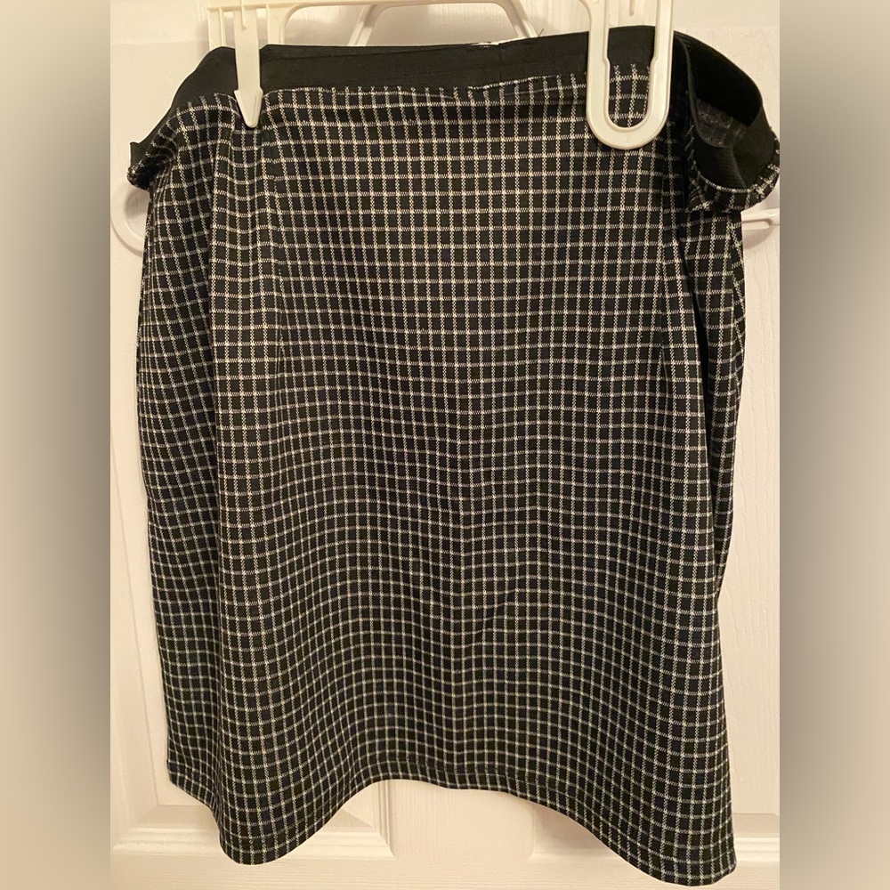 Rachel Black and White Grid Mini Skirt